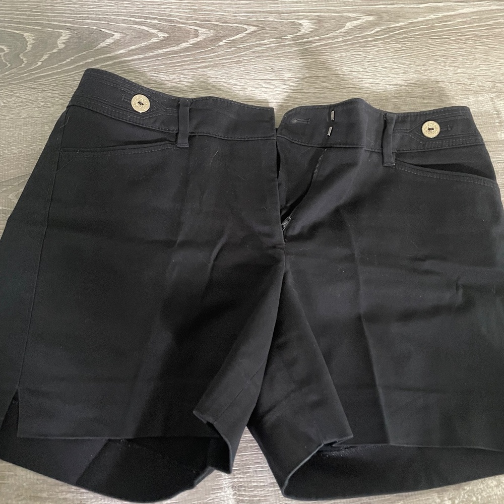 White House black market gold button shorts